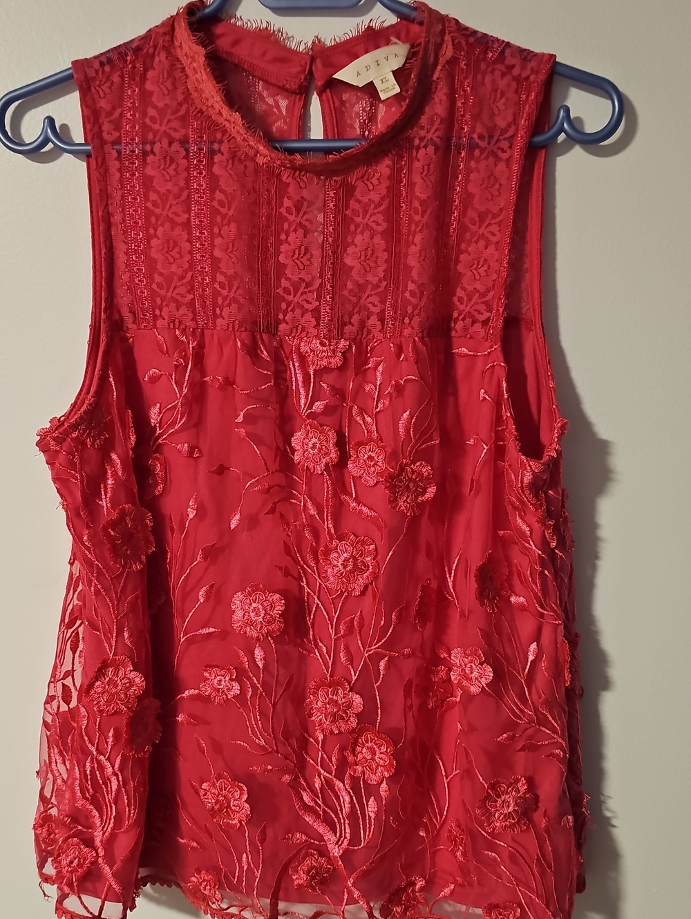ADIVA Hot Pink Floral Lace Top